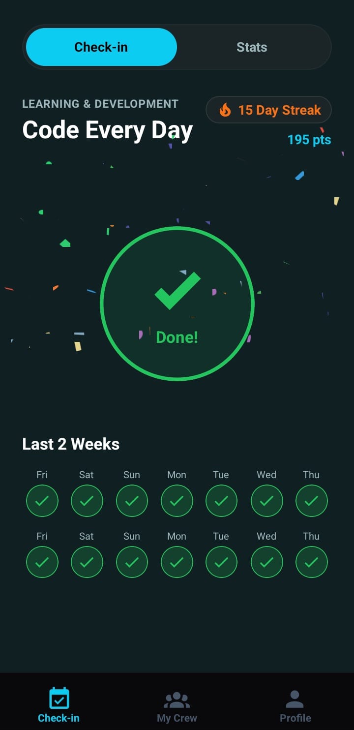 Commit Crew Daily Habit Check-in
